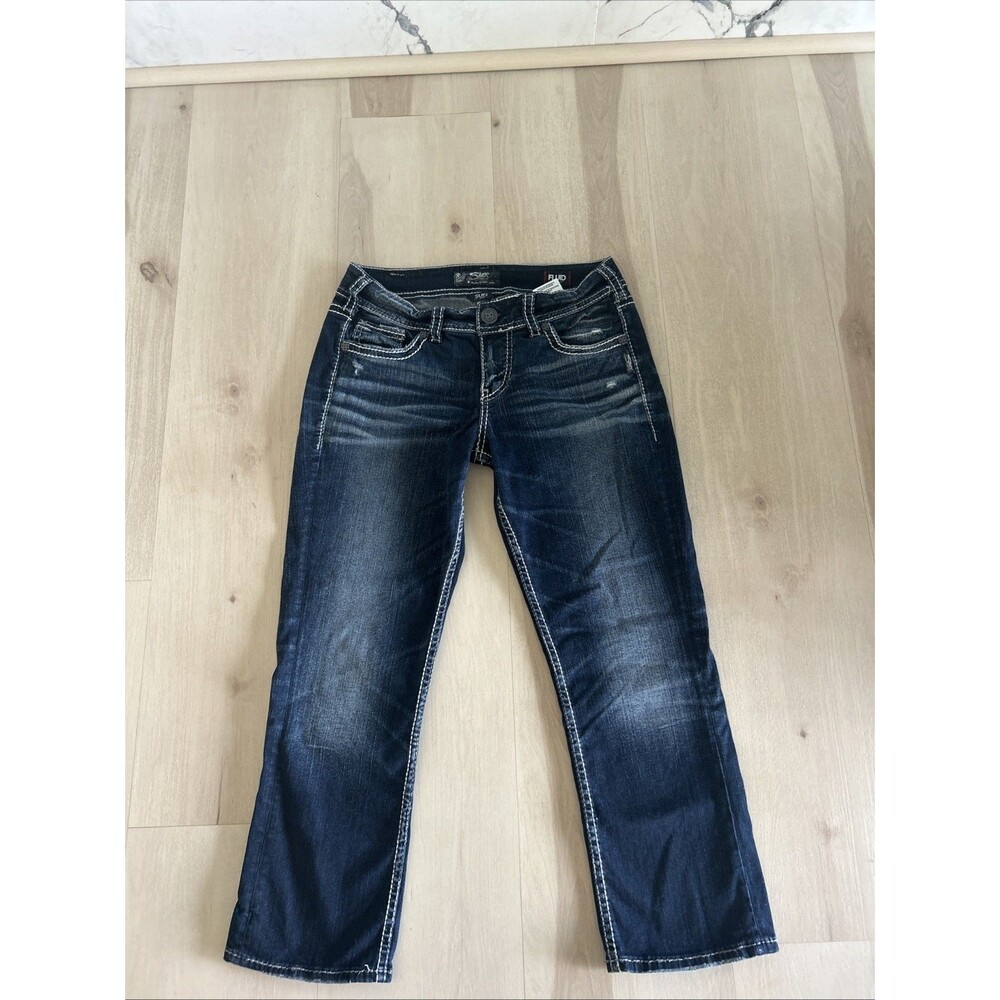 Silver Jeans Suki Mid Capri Fluid Denim women’s.         Size W 29x L 22 1/2